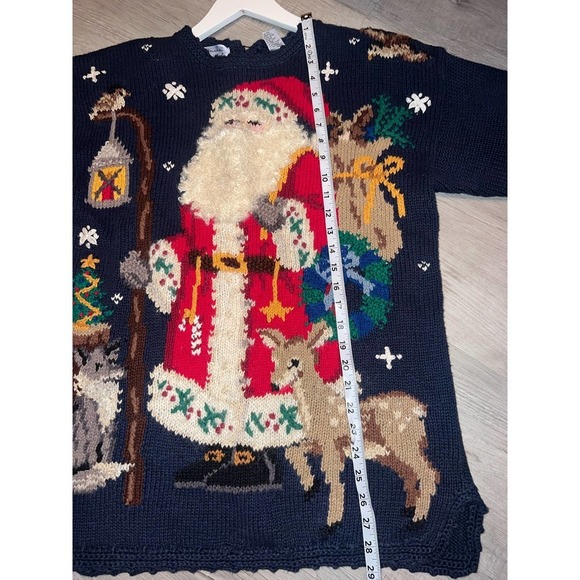 Vintage Hand knitted Northen Isle signature Santa/Christmas Sweater - Picture 7 of 12